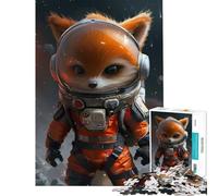 Puzzle da 1000 pezzi per ragazzi simpatica volpe con casco spaziale sfida per l'intelligenza giocattolo educativo che crea dipendenza migliora la memoria regalo di compleanno (dimensioni 38x26cm)