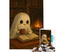 Puzzle da 1000 pezzi per ragazzi simpatici fantasmi che leggono libri giocattoli avvincenti per coltivare la pazienza giochi divertenti per tutta la famiglia ottimi regali e giocattoli (38x52cm)
