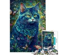 Puzzle da 1000 pezzi per ragazzi simpatici puzzle con gatti e farfalle per adulti giocattoli antistress divertenti e spiritosi per l'interazione genitore-figlio (dimensioni 38x26cm)