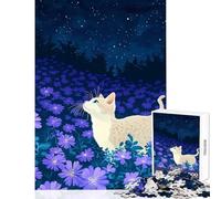 Puzzle da 1000 pezzi per ragazzi simpatico gatto che guarda le stelle gioco rilassante da 1000 pezzi ottimo regalo e giocattolo taglio di precisione (38x26cm)
