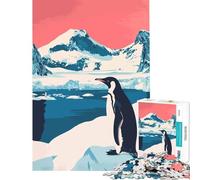 Puzzle da 1000 pezzi per ragazzi simpatico pinguino in Antartide arte minimalista sfida per l'intelligenza giocattolo avvincente giochi divertenti migliora la memoria regalo artistico (38x52cm)