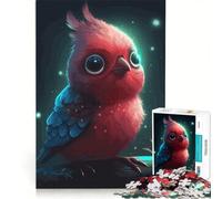 Puzzle da 1000 pezzi per ragazzi, simpatico uccellino rosso con grandi occhi, gioco rilassante, sfida impegnativa, collezione d'artista, belle arti 50x75cm