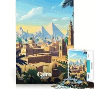 Puzzle da 1000 pezzi per ragazzi,skyline del Cairo con piramidi,gioco divertente e preciso,ideale per il tempo libero e il divertimento,perfetto per Natale (38x52cm)