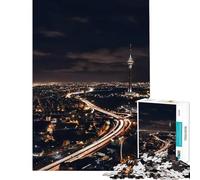 Puzzle da 1000 pezzi per ragazzi skyline notturno di Teheran divertente attività da fare a casa gioco di velocità manuale gioco pratico per ragazzi dai 14 anni in su (50x75cm)