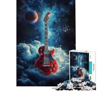 Puzzle da 1000 pezzi per ragazzi Sogni di chitarra galattica Puzzle per ragazzi Migliora la memoria Lista dei desideri con Babbo Natale Ottimo regalo per i giocatori 38x26cm