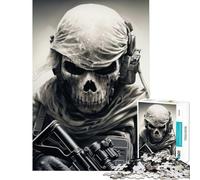 Puzzle da 1000 pezzi per ragazzi soldato fantasma e scheletro attività divertenti da fare a casa taglio di precisione giochi rilassanti per ragazzi dai 14 anni in su (38x52cm)