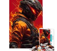 Puzzle da 1000 pezzi per ragazzi soldato futuristico in tuta arancione gioco divertente decorazione per la casa attività divertenti da fare in casa (dimensioni 50x75cm)