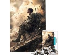 Puzzle da 1000 pezzi per ragazzi soldato in zona di guerra ideale per compleanni e Natale Un'opera d'arte un gioco rilassante per ragazzi dai 14 anni in su (50x75cm)