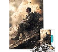 Puzzle da 1000 pezzi per ragazzi soldato in zona di guerra sfida impegnativa da completare divertimento per tutta la famiglia giocattolo antistress per ragazzi dai 14 anni in su (38x52cm)