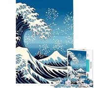 Puzzle da 1000 pezzi per ragazzi "Sotto l'onda" di Kanagawa gioco antistress regalo di compleanno per amici e familiari (dimensioni 38x52cm)