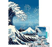 Puzzle da 1000 pezzi per ragazzi Sotto l'onda di Kanagawa puzzle per adulti gioco pratico che migliora la memoria compleanno e Natale (dimensioni 50x75cm)