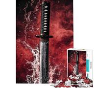 Puzzle da 1000 pezzi per ragazzi spada da samurai nell'acqua sfida impegnativa da completare divertimento per tutta la famiglia giocattolo antistress per ragazzi dai 14 anni in su (50x75cm)