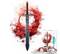 Puzzle da 1000 pezzi per ragazzi spada katana samurai giocattolo avvincente per coltivare la pazienza gioco rompicapo decorazione perfetta ottimo regalo (dimensioni 38x26cm)