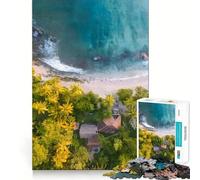 Puzzle da 1000 pezzi per ragazzi, spiaggia tropicale, vista aerea, decorazione per incastri precisi, gioco per esercizi mentali, gioco per il relax, regalo di Natale divertente (50x75cm)