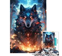 Puzzle da 1000 pezzi per ragazzi Spirito del Lupo Guardiano Gioco educativo Giocattolo didattico Opera d'arte Regalo Taglio di precisione (Dimensioni 38x52cm)