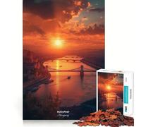 Puzzle da 1000 pezzi per ragazzi,splendido tramonto a Budapest,Ungheria,decorazione con ritagli precisi,gioco per esercitare la mente,gioco di pace,regalo di Natale divertente (50x75cm)