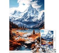 Puzzle da 1000 pezzi per ragazzi "Splendore delle cime autunnali" gioco divertente antistress giocattolo educativo per rafforzare l'amore tra le coppie (50x75cm)