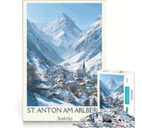 Puzzle da 1000 pezzi per ragazzi St Anton Am Arlberg, giochi rilassanti, divertenti e umoristici, gioco di sfida unico 50x75cm