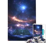 Puzzle da 1000 pezzi per ragazzi Stadio di calcio fluttuante nell'immensità dello spazio Gioco educativo di analisi e logica Decorazione da parete per ragazzi dai 14 anni in su (38x52cm)