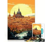 Puzzle da 1000 pezzi per ragazzi,stampa artistica del paesaggio urbano di Avignone,Francia,con dettagli nitidi,gioco creativo,giocattolo rilassante,regalo di Natale (38x52cm)