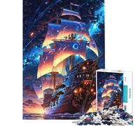 Puzzle da 1000 pezzi per ragazzi Starbound Galleon︰ Viaggio oltre il cielo Puzzle per adulti Gioco rilassante Decorazione da parete Aiuta ad allenare la mente (Dimensioni 38x26cm)