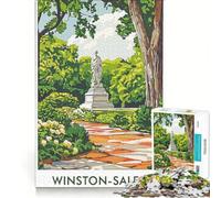 Puzzle da 1000 pezzi per ragazzi statua da giardino di Winston-Salem gioco impossibile attività divertenti da fare in casa compleanno e Natale 38x52cm