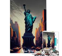 Puzzle da 1000 pezzi per ragazzi Statua della Libertà artistica giochi rilassanti giocattoli che creano dipendenza per coltivare la pazienza idee regalo apprendimento educativo (dimensioni 38x26cm)