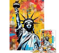 Puzzle da 1000 pezzi per ragazzi Statua della Libertà Punk gioco educativo giocattolo didattico opera d'arte regalo taglio di precisione (dimensioni 38x26cm)