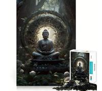 Puzzle da 1000 pezzi per ragazzi,statua di Buddha nella giungla,disegno dai bordi precisi,allenamento mentale,gioco divertente e tranquillo,regalo di compleanno (38x52cm)