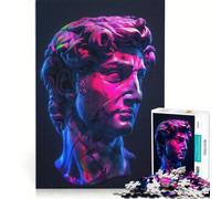 Puzzle da 1000 pezzi per ragazzi statua di David al neon gioco impossibile sfida difficile regalo per amici e familiari 38x52cm