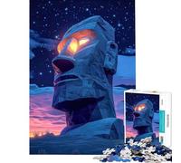 Puzzle da 1000 pezzi per ragazzi statua Moai cielo notturno difficile e stimolante analisi e logica gioco pratico per ragazzi dai 14 anni in su (38x26cm)