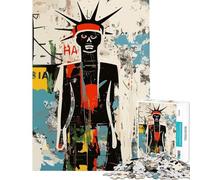 Puzzle da 1000 pezzi per ragazzi stile Liberty Basquiat divertente attività da fare a casa migliora la memoria gioco per famiglie adatto a partire dai 14 anni (38x52cm)