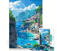 Puzzle da 1000 pezzi per ragazzi,stile mediterraneo,pixel art,taglio preciso,divertente gioco di logica,gioco tranquillo,decorazione natalizia,regalo (50x75cm)