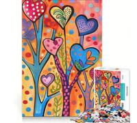 Puzzle da 1000 pezzi per ragazzi stile Picasso albero dell'amore gioco impossibile interazione genitore-figlio regalo di Natale e compleanno 38x52cm