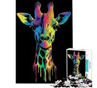 Puzzle da 1000 pezzi per ragazzi stile Pop Art giraffa arcobaleno giocattolo educativo rilassante ideale per attività in famiglia e regali per donne e uomini (dimensioni 38x52cm)