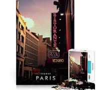 Puzzle da 1000 pezzi per ragazzi,strada di Parigi,disegno dai bordi precisi,attività stimolante per la mente,gioco rilassante,regalo di compleanno (38x26cm)
