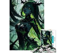 Puzzle da 1000 pezzi per ragazzi strega della foresta con spine e capelli verdi Puzzle per adulti gioco per famiglie migliora la memoria Ideale come regalo per tutta la famiglia (dimensioni 38x26cm)