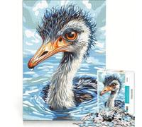 Puzzle da 1000 pezzi per ragazzi struzzo nell'acqua arte digitale giocattolo decorativo da parete divertente e spiritoso regalo di compleanno e originale 38x52cm
