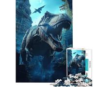 Puzzle da 1000 pezzi per ragazzi T-Rex tra rovine antiche puzzle per adulti giochi per famiglie migliora la memoria compleanni e occasioni speciali (dimensioni 38x52cm)