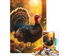 Puzzle da 1000 pezzi per ragazzi Tacchino selvatico in autunno Giocattolo avvincente per coltivare la pazienza gioco pratico antistress regalo per compleanni (dimensioni 38x26cm)