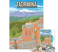 Puzzle da 1000 pezzi per ragazzi Taormina Italia Sicilia poster di viaggio giochi rilassanti giocattoli che creano dipendenza per coltivare la pazienza sfida impegnativa