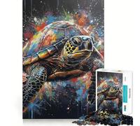 Puzzle da 1000 pezzi per ragazzi, tartaruga da dipingere, taglio netto, artigianato, gioco cognitivo divertente, gioco per il tempo libero, decorazione natalizia per la casa (38x26cm)