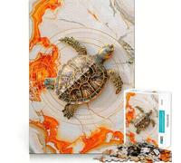 Puzzle da 1000 pezzi per ragazzi, tartaruga su marmo, gioco a incastro, divertente e stimolante, ideale per il tempo libero e il divertimento, perfetto per Natale (38x26cm)