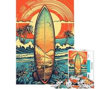 Puzzle da 1000 pezzi per ragazzi tavola da surf puzzle vintage retrò per adulti giocattolo antistress divertente e umoristico interazione genitore-figlio (dimensioni 38x52cm)