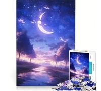 Puzzle da 1000 pezzi per ragazzi, tema anime Crescent Moon, giocattolo fai-da-te, antistress intellettuale, adatto come decorazione da scrivania 38x52cm