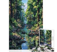 Puzzle da 1000 pezzi per ragazzi tema anime fiume foresta fantasy rompicapo ideale per le vacanze a casa per passare il tempo un giocattolo educativo che rafforza l'amore tra le coppie (52x38cm)
