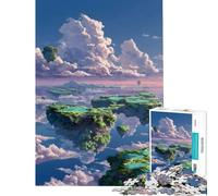 Puzzle da 1000 pezzi per ragazzi tema anime "Isole fluttuanti nel cielo" gioco educativo e rompicapo ideale come regalo di Babbo Natale segreto (dimensioni 38x26cm)