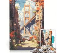 Puzzle da 1000 pezzi per ragazzi, tema anime, strada e ponte, gioco impossibile, attività divertenti da fare a casa, compleanno e Natale 38x26cm