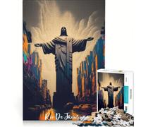 Puzzle da 1000 pezzi per ragazzi, tema artistico Rio de Janeiro, gioco pratico, ideale per passare il tempo durante le vacanze, compleanno e Natale 38x52cm