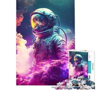 Puzzle da 1000 pezzi per ragazzi tema "Astronauta perduto" gioco educativo giocattolo didattico opera d'arte regalo taglio di precisione (dimensioni 38x26cm)